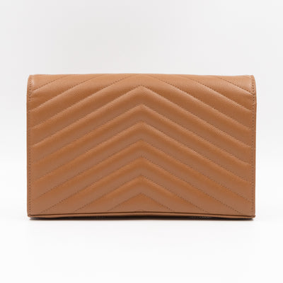 Cassandre Chain Wallet Dark Natural Grained Leather