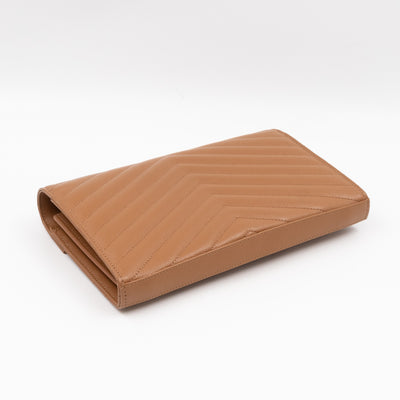 Cassandre Chain Wallet Dark Natural Grained Leather