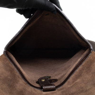 Vintage Crossbody Flap Bag Brown Leather