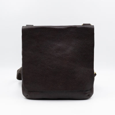 Vintage Crossbody Flap Bag Brown Leather