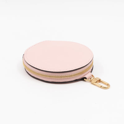 Round Coin Purse Light Pink Leather