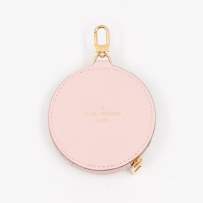 Round Coin Purse Light Pink Leather
