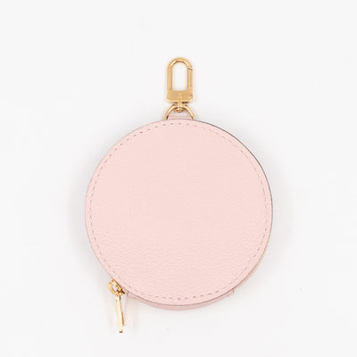Round Coin Purse Light Pink Leather
