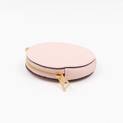 Round Coin Purse Light Pink Leather