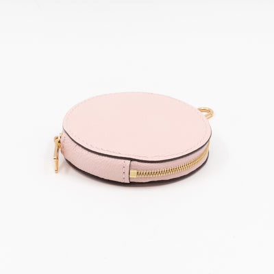 Round Coin Purse Light Pink Leather
