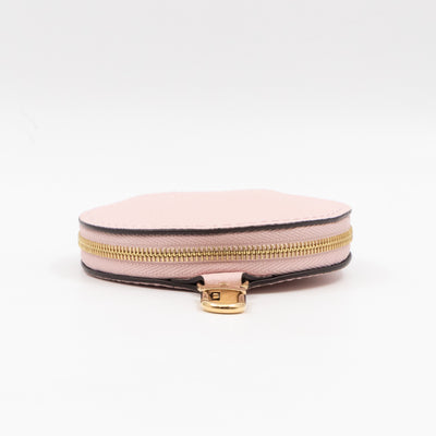 Round Coin Purse Light Pink Leather