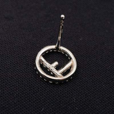 F is Fendi Crystal Earrings Silver