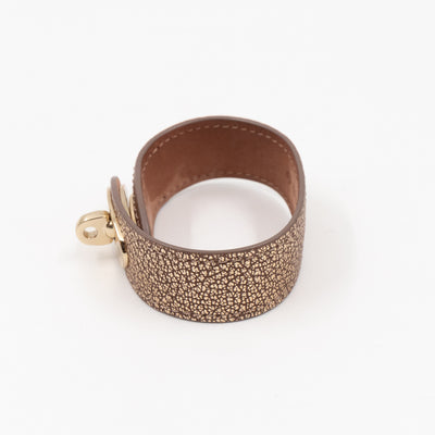 Postman's Lock Design Bracelet Champagne Leather