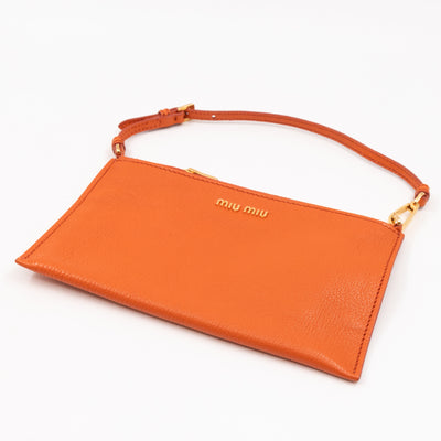Tote Bag Orange Leather with Pouch