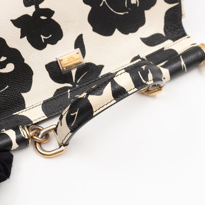 Sicily Red Roses Print Dauphine Leather