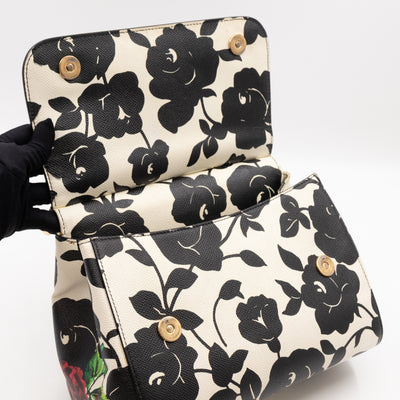 Sicily Red Roses Print Dauphine Leather