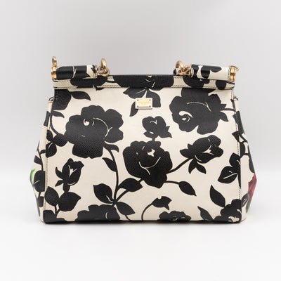 Sicily Red Roses Print Dauphine Leather