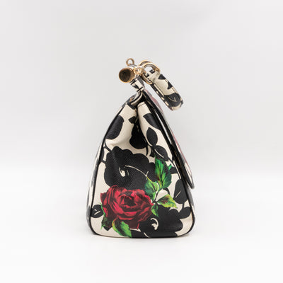 Sicily Red Roses Print Dauphine Leather