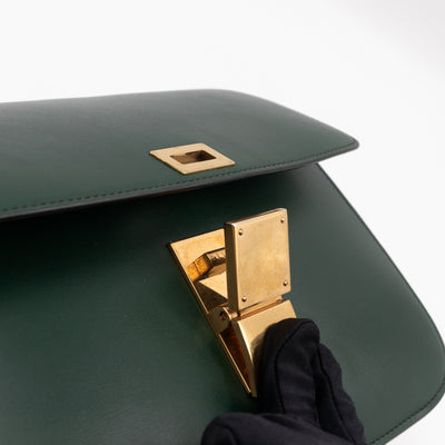 Classic Box Medium Green Leather