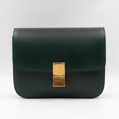 Classic Box Medium Green Leather