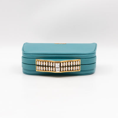Clutch Turquoise Saffiano Leather
