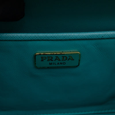 Clutch Turquoise Saffiano Leather