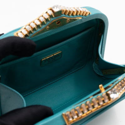 Clutch Turquoise Saffiano Leather