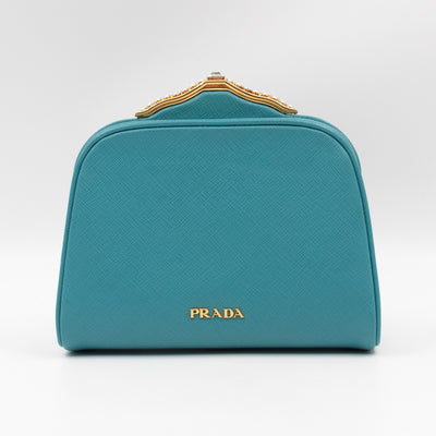 Clutch Turquoise Saffiano Leather