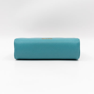 Clutch Turquoise Saffiano Leather