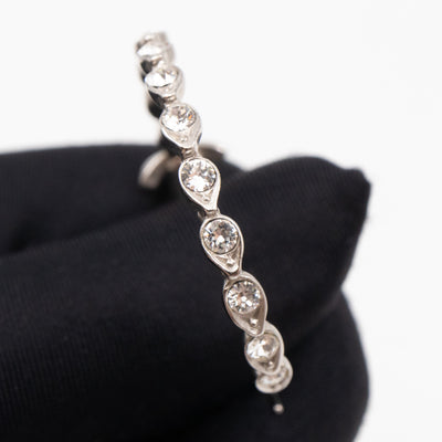 Silver & Crystal CC Logo Hoop Earrings