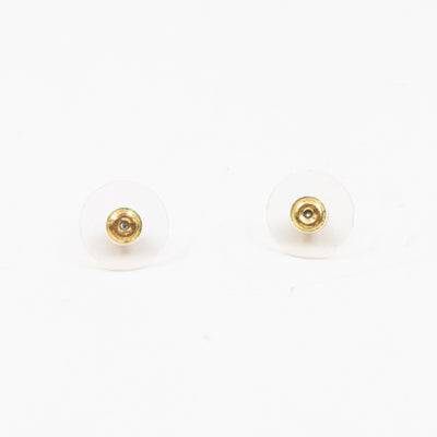 Silver & Crystal CC Logo Hoop Earrings