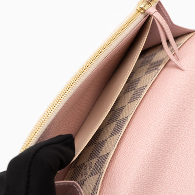 Emilie Wallet Damier Azur Rose Ballerine