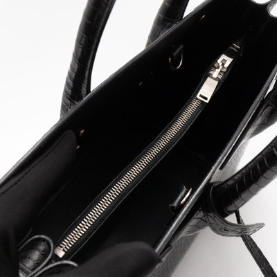 Sac de Jour Small Black Croc Embossed Leather
