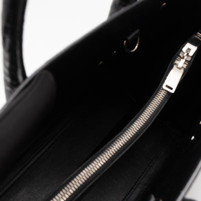 Sac de Jour Small Black Croc Embossed Leather