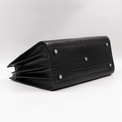 Sac de Jour Small Black Croc Embossed Leather
