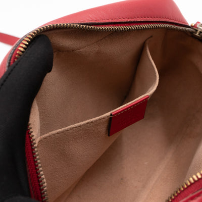 GG Marmont Small Matelasse Red Leather