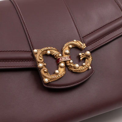 DG Amore Large Bag Burgundy Leather