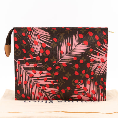Toiletry Pouch 26 Monogram Jungle Dots Red