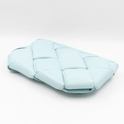 Padded Pouch Clutch Maxi Intrecciato Spearmint Leather
