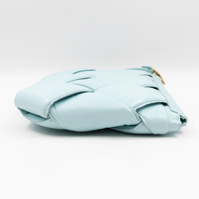 Padded Pouch Clutch Maxi Intrecciato Spearmint Leather