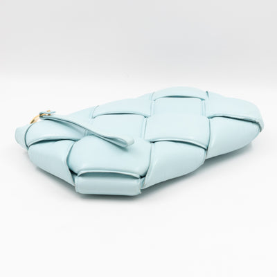 Padded Pouch Clutch Maxi Intrecciato Spearmint Leather