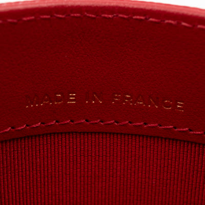 Classic Card Holder Red Caviar Leather