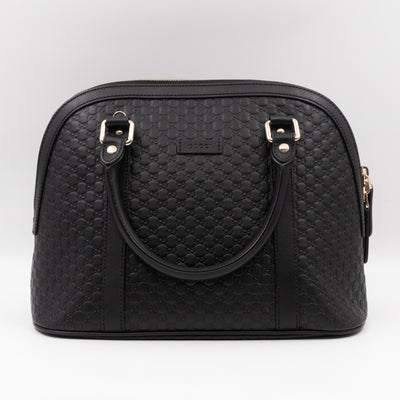 Dome Shoulder Bag Microguccissima Black Leather