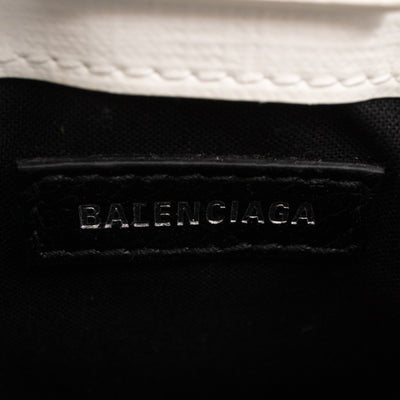 Logo Shopping Phone Holder S Bag White Leather