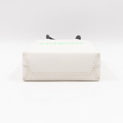Logo Shopping Phone Holder S Bag White Leather
