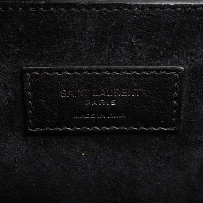 Charlotte Messenger Medium Black Croc Embossed