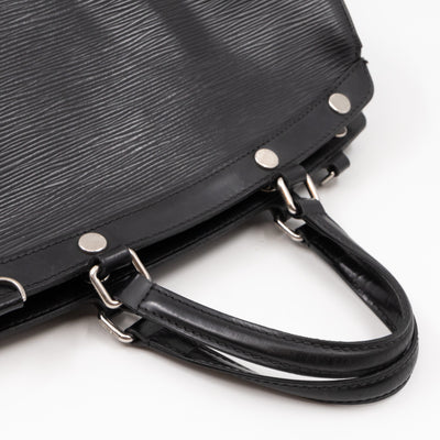 Brea MM Black Epi Leather with Rouge Silver Charm
