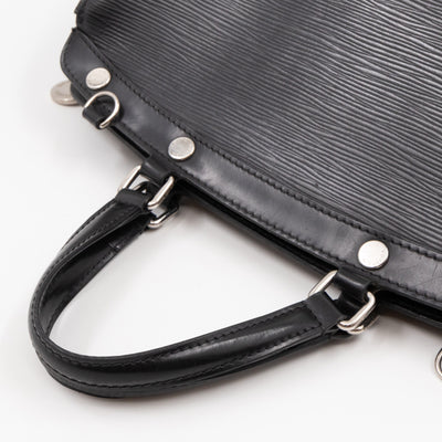 Brea MM Black Epi Leather with Rouge Silver Charm