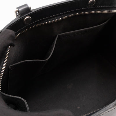 Brea MM Black Epi Leather with Rouge Silver Charm