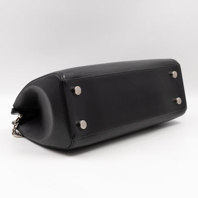 Brea MM Black Epi Leather with Rouge Silver Charm