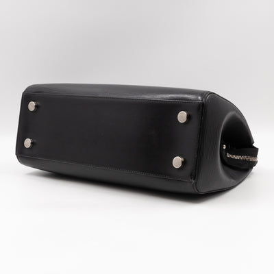 Brea MM Black Epi Leather with Rouge Silver Charm
