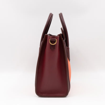 Nano Luggage Pink & Dark Red Leather