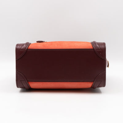 Nano Luggage Pink & Dark Red Leather