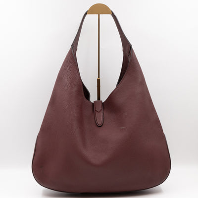 Jackie Large Hobo Bag Brown Leather