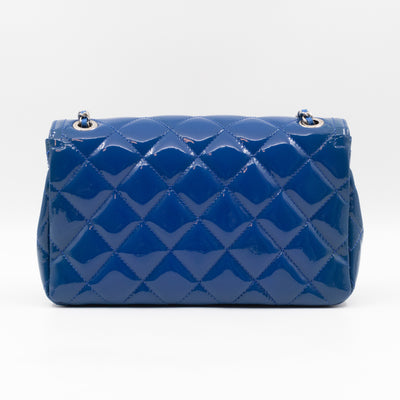 Coco Shine Small Flap Bag Blue Patent